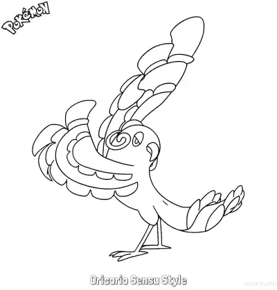 Free printable Oricorio Sensu Style Coloring Page - Free Printable Pokemon Coloring Sheets coloring page